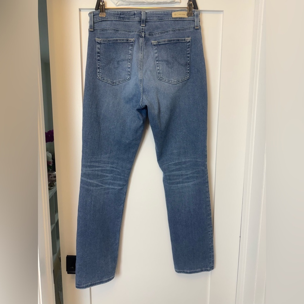AG Adriano Goldschmied Mari High-Rise Slim Straight Jeans Oceanside Blue 32R - Picture 9 of 9